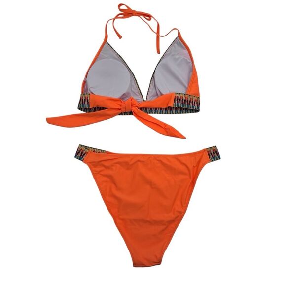 Southwestern Designs Fiesta Orange Halter Bikini sz. XXL - Picture 3 of 10